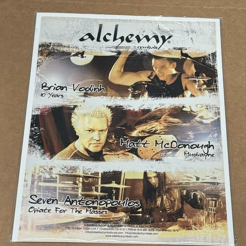 ALCHEMY CYMBALS - MATT MCDONOUGH / VODINH / ANTONOPOLOUS - 2008 Print Ad